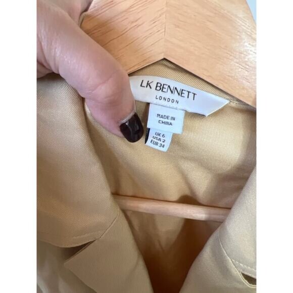 NEW LK Bennett Stella Lined Blend Belted Short Sleeves Short Playsuit Size: 2 - Picture 6 of 7